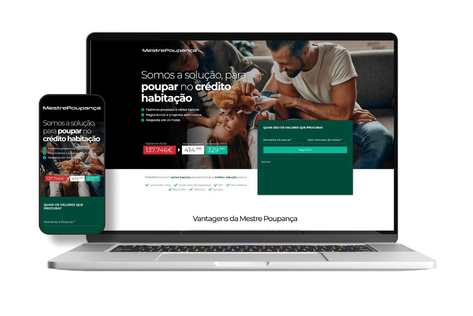 Mestre Poupança - landing Page